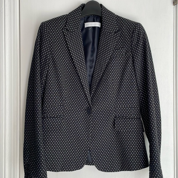New York & Company Jackets & Blazers - New York & Co Navy Polka Dot Stretch Blazer 0